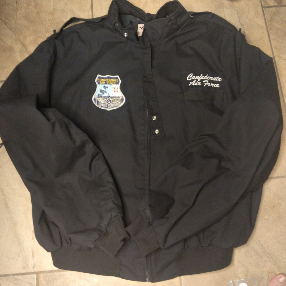 Vintage Westark USA Confederate Air Force Ghost Squadron Jacket Black Bomber L